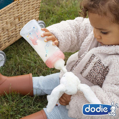 DODIE zestaw startowy dla dziewczynki BUTELKI + akcesoria, różowa butelka antykolkowa dla dziecka