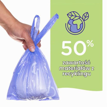 Ubbi grafika związywania woreczka i informacji o recyklingu