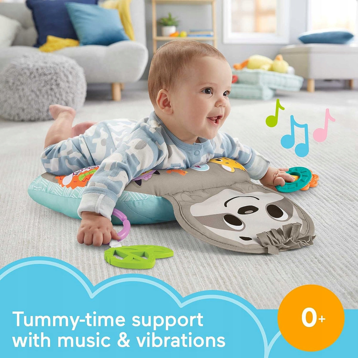FISHER-PRICE poduszka do zabawy na brzuszku LENIWIEC wibracje + muzyka, poduszka do leżenia na brzuszku dla niemowląt 0+