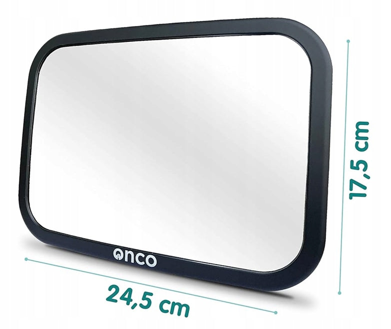 ONCO Baby Car MirrorBaby observation mirrorcolour blackoverall width 17.5 cm, height 24.5 cmwidth of mirror