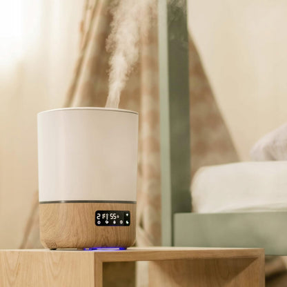 MAXI-COSI Breathe zdalny nawilżacz powietrza 24 h aplikacja Connected Home, biało-drewniany