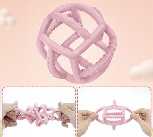 AOLSO Teething RingTeether, gripperage 0 +colour pinkdimensions 8 x 8.5 cmmaterial siliconefree from BPA