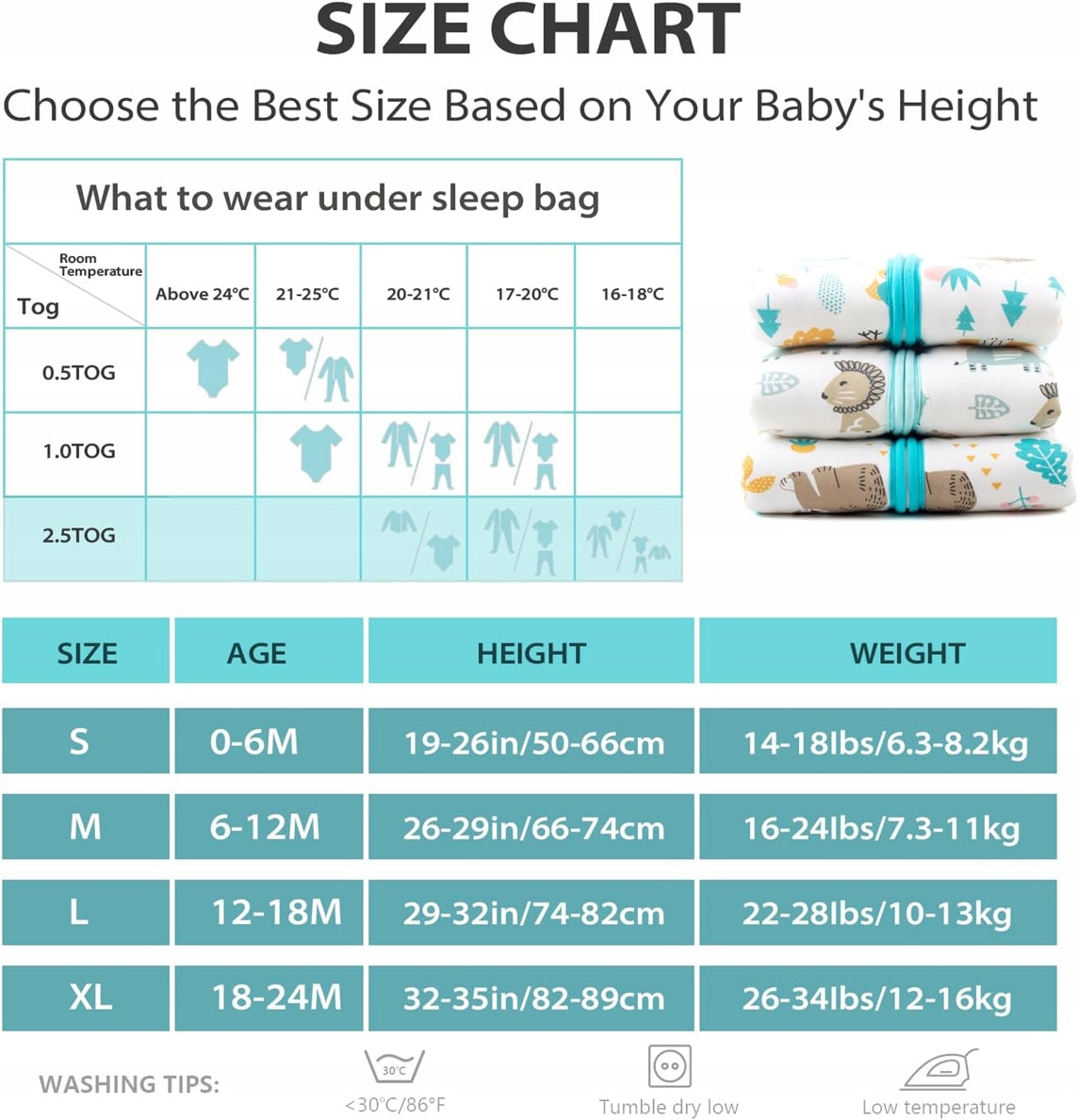 Saco de dormir MOSEBEARS 2,5TOG 12-18 meses