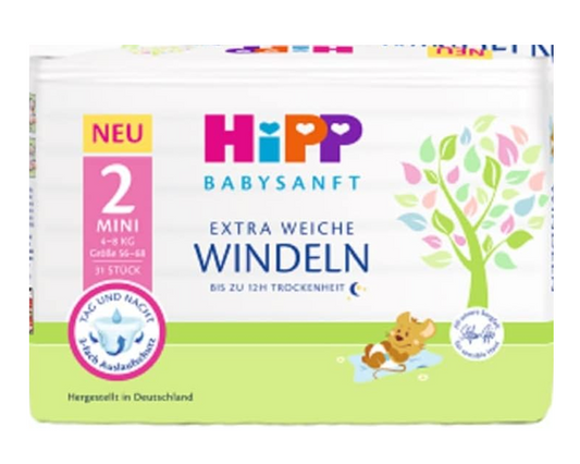 HIPP fraldas descartáveis tamanho 2 4-8kg x31