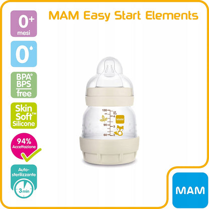 MAM Easy Start butelka antykolkowa 130ml + smoczek, 0 msc+, BPA free, auto-sterylizująca