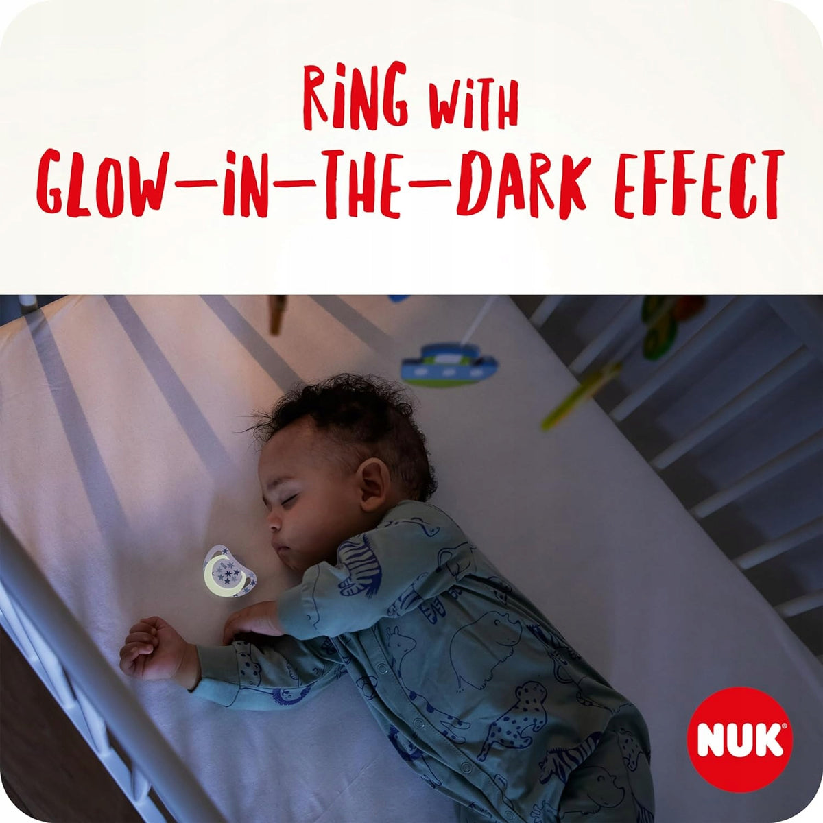 NUK SIGNATURE Day&Night smoczek uspokajający x4 0-6msc z ringiem glow-in-the-dark do snu