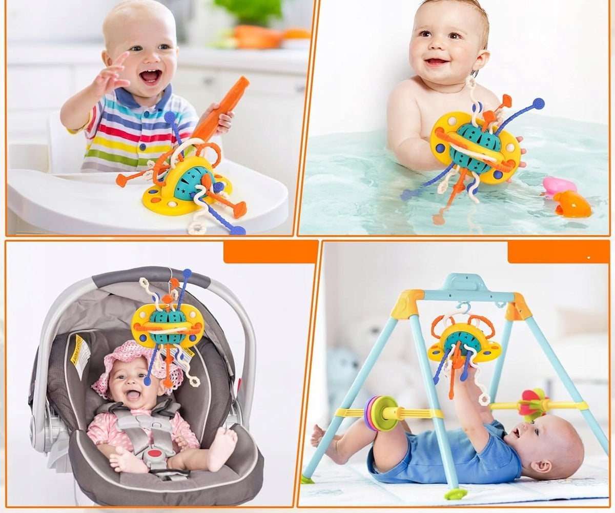 BAMBEBE Giocattolo sensoriale Montessori in silicone con ventosa