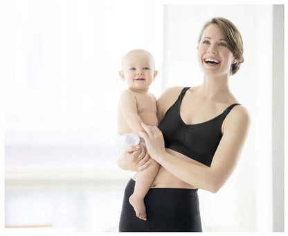 MEDELA biustonosz do karmienia KOMFORT +wkładki XL, czarny biustonosz dla karmiących mam z dzieckiem