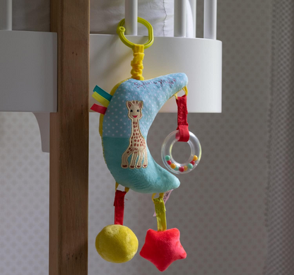SOPHIE LA GIRAFE pendente com caixa de música para carrinho e berço 28 cm LUA