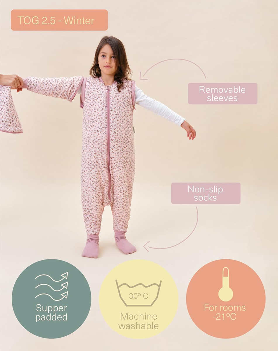 MOLIS&CO saco-cama de inverno 2,5TOG 3anos mangas amovíveis