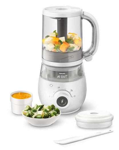 PHILIPS AVENT SCF883/01 4w1 parowar mikser 1000ml1, biały zestaw z pojemnikiem, łyżką i miseczką