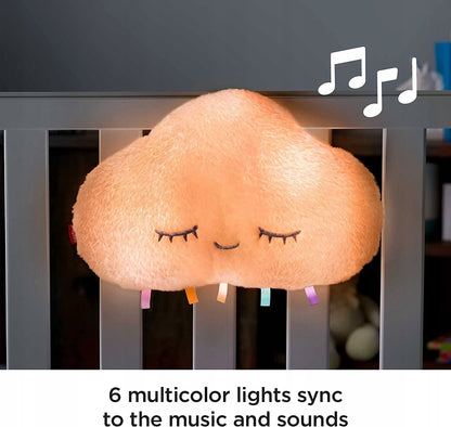FISHER PRICE senna chmurka usypiacz lampka, miękka przytulanka z muzyką do łóżeczka dla niemowląt
