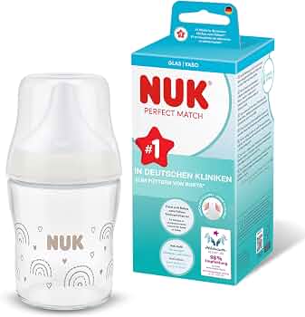 NUK Perfect Match anti-kolikflaska glas 120 ml 0+
