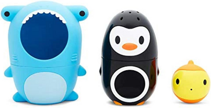 MUNCHKIN Sharky & Pals jouet de bain 3-en-1 poisson, pingouin, requin