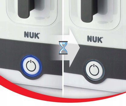 NUK Vario Express sterylizator parowy 6 minut 2, biały sterylizator do butelek z szybkim cyklem