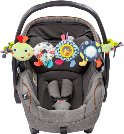 FEHN caterpillar crib, stroller, car seat hanging toy