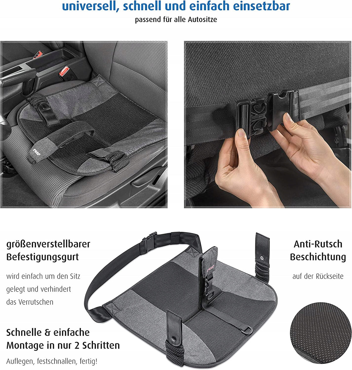 REER adapter do pasów samochodowych dla kobiet w ciąży, czarny, uniwersalny i antypoślizgowy, łatwy montaż